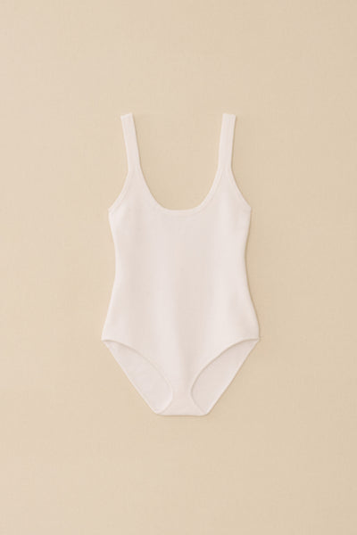 トップス Rosarymoon Back Ribbon Rib Leotard Ivory Back Ribbon Rib Leotard - ROSARYMOON OFFICIAL WEB STORE