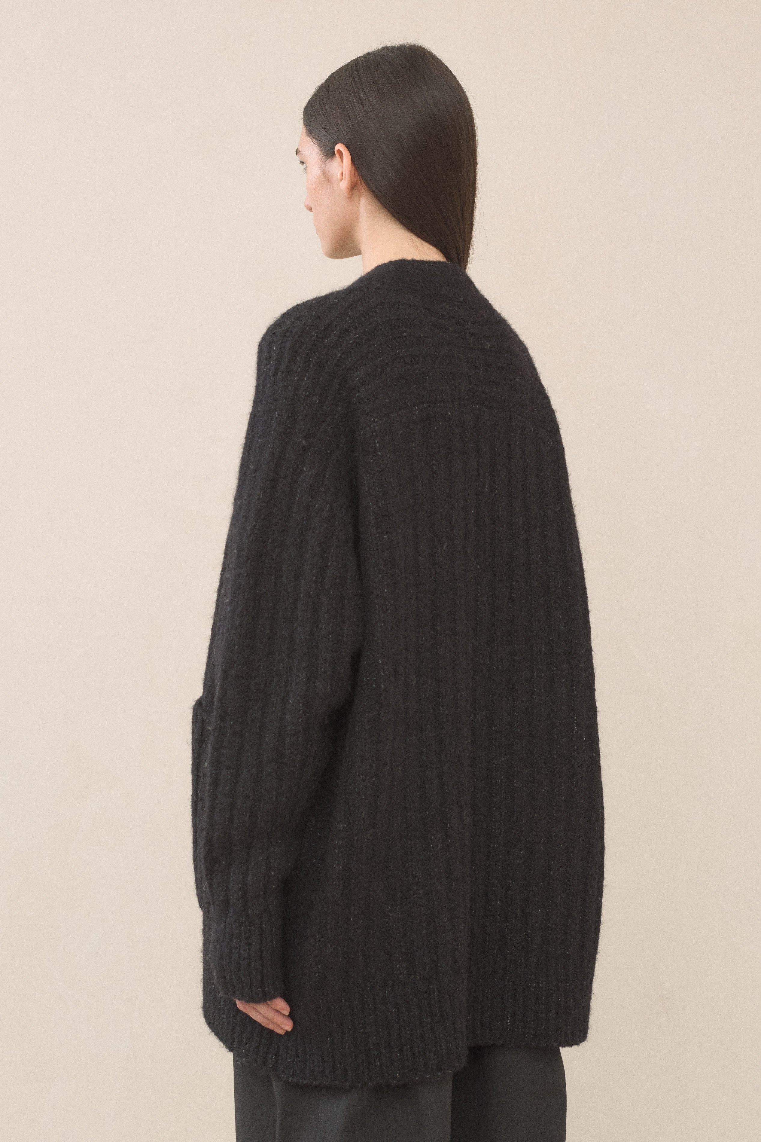 RIB SADDLE CARDIGAN