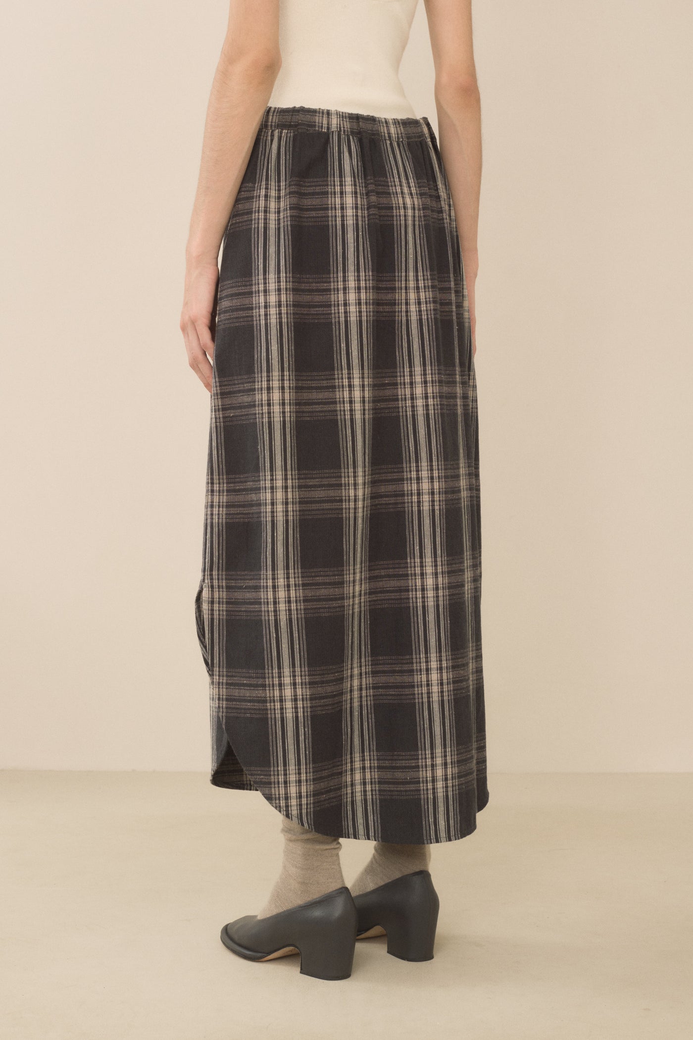 PLAID PLACKET SKIRT