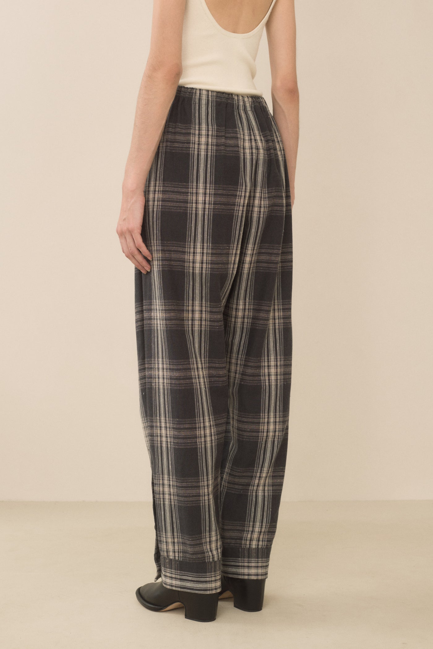 PLAID CUFF PANTS