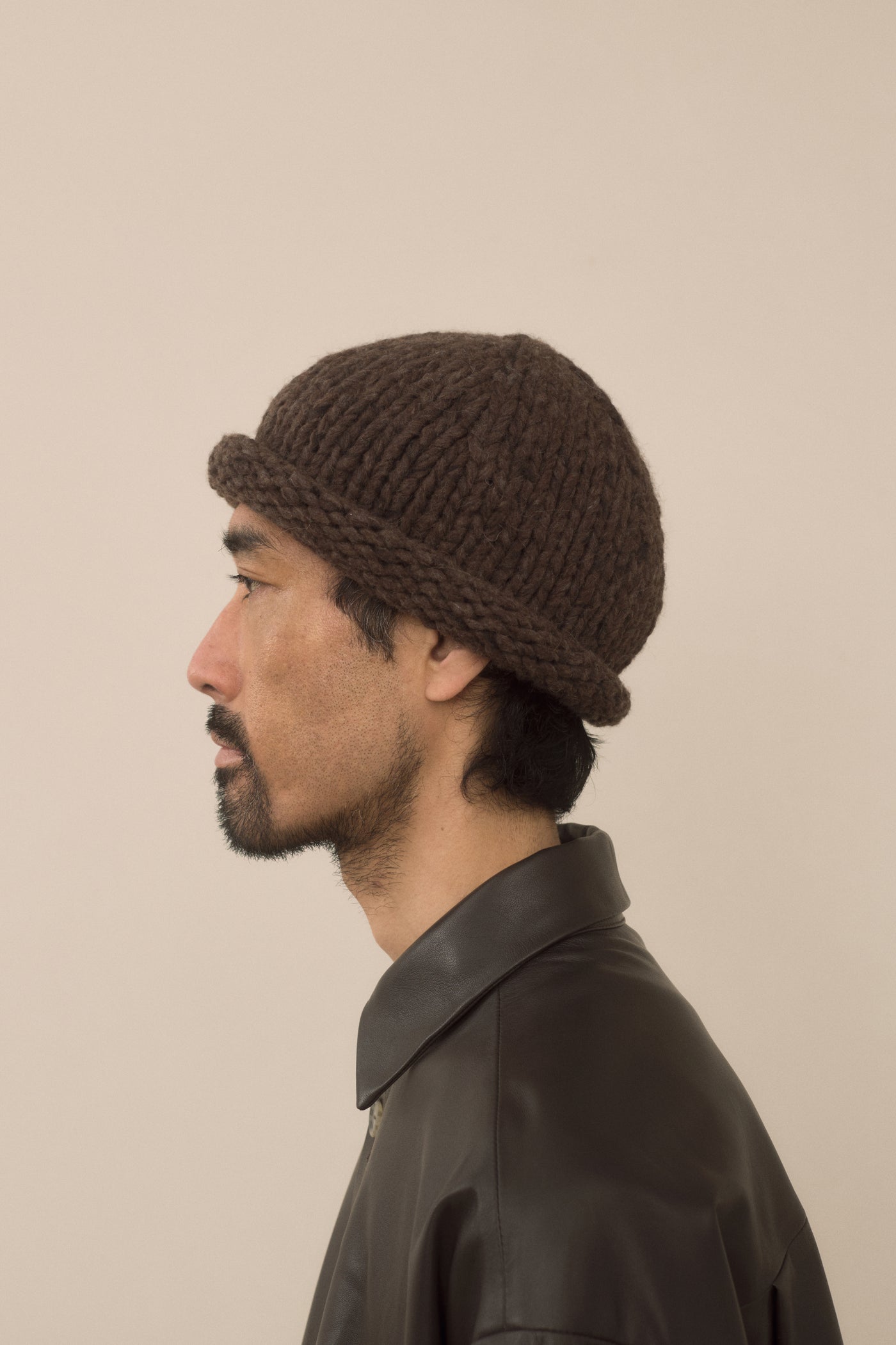 HANDKNIT PAINT ROLL HAT