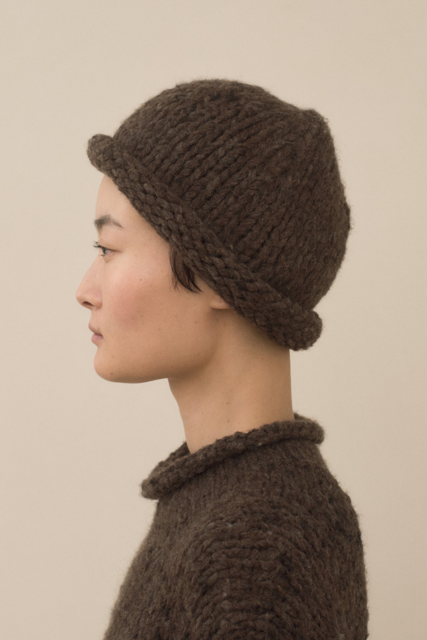 HANDKNIT PAINT ROLL HAT