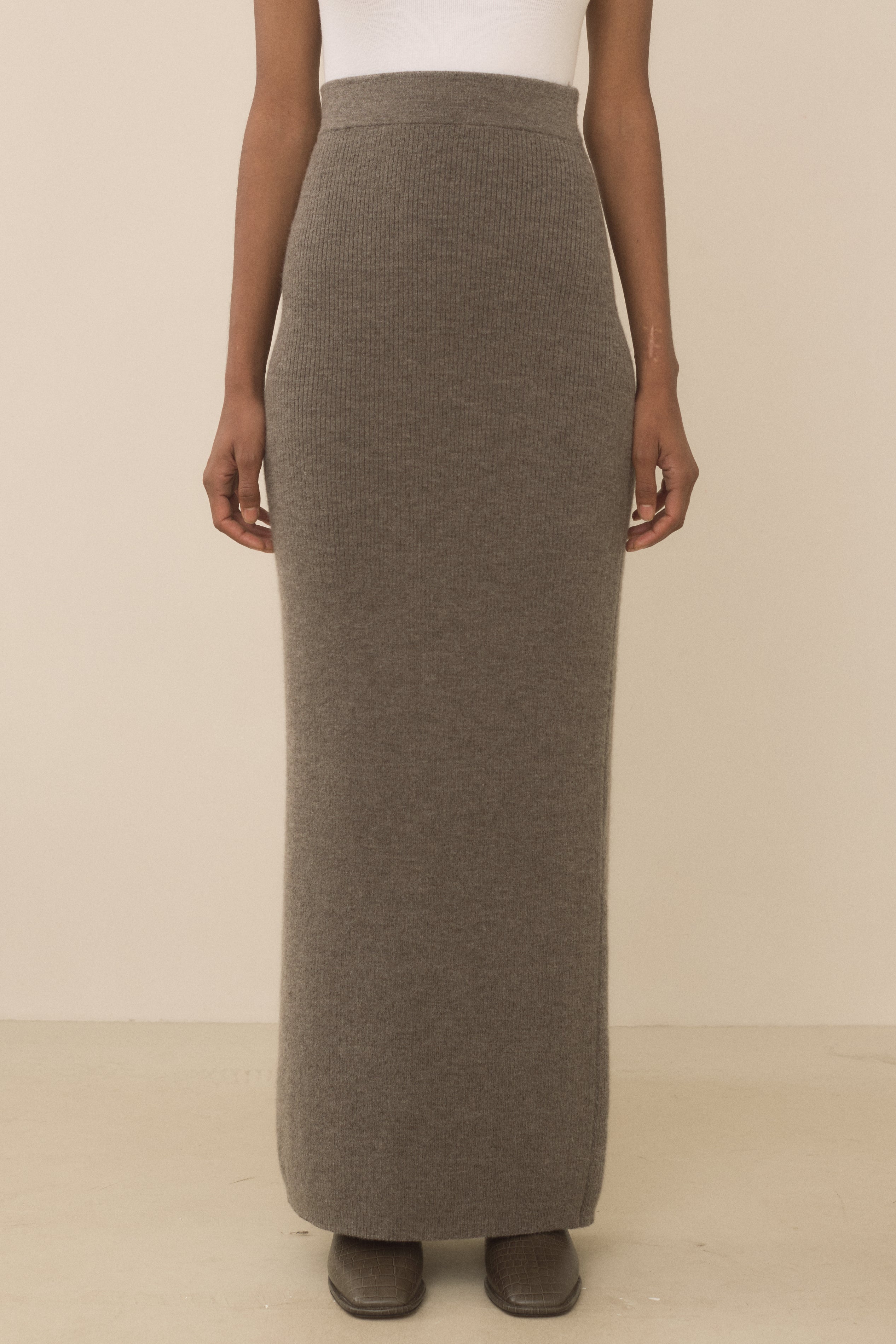 RIB SPLIT SKIRT