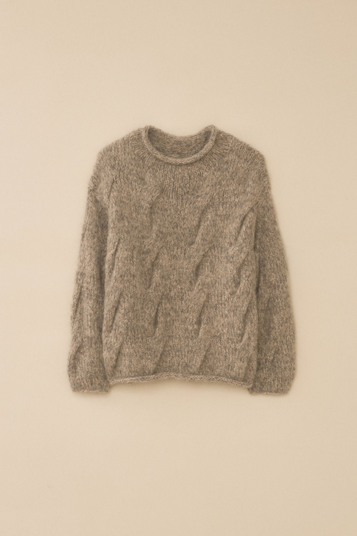 HANDKNIT CABLE ROLLNECK