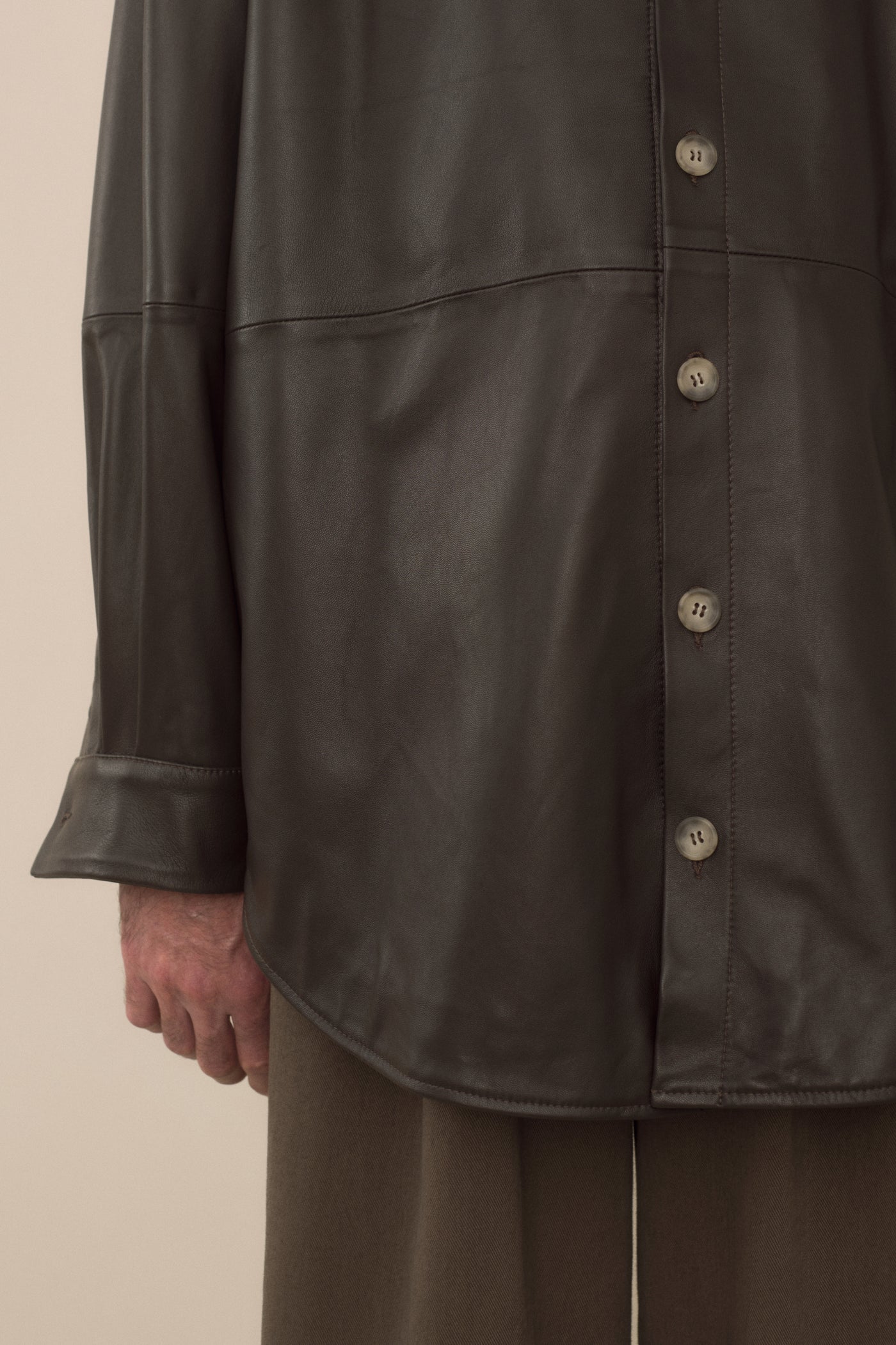 LEATHER GAITER SHIRT JACKET