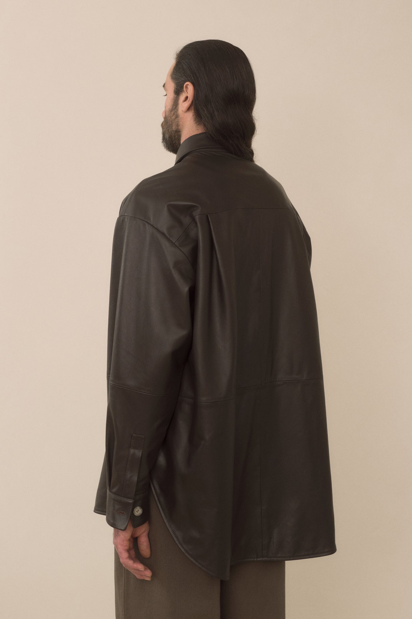 LEATHER GAITER SHIRT JACKET