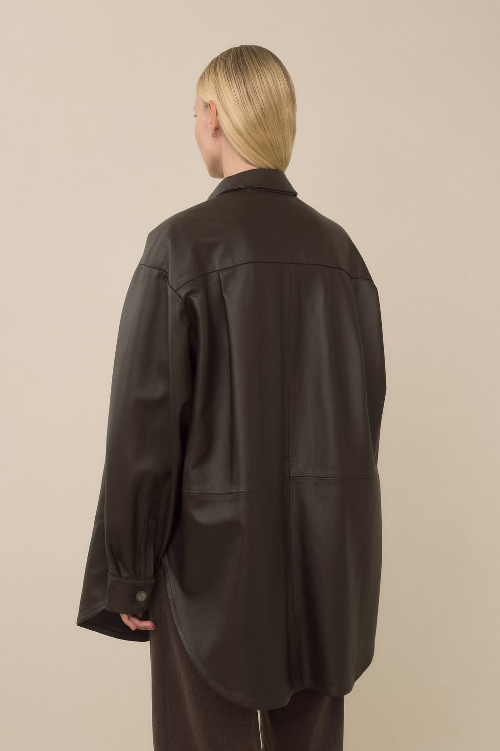 LEATHER GAITER SHIRT JACKET
