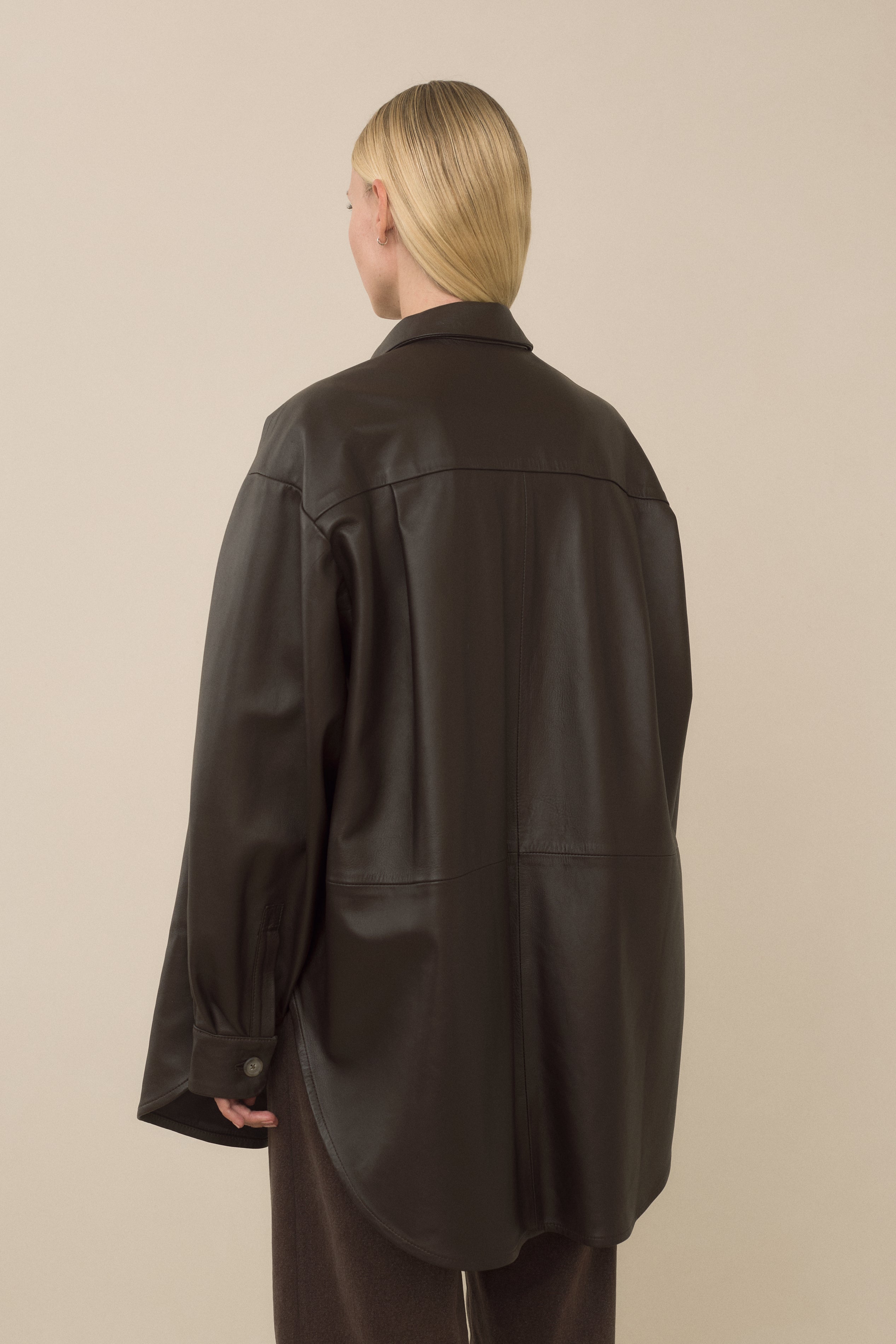 LEATHER GAITER SHIRT JACKET