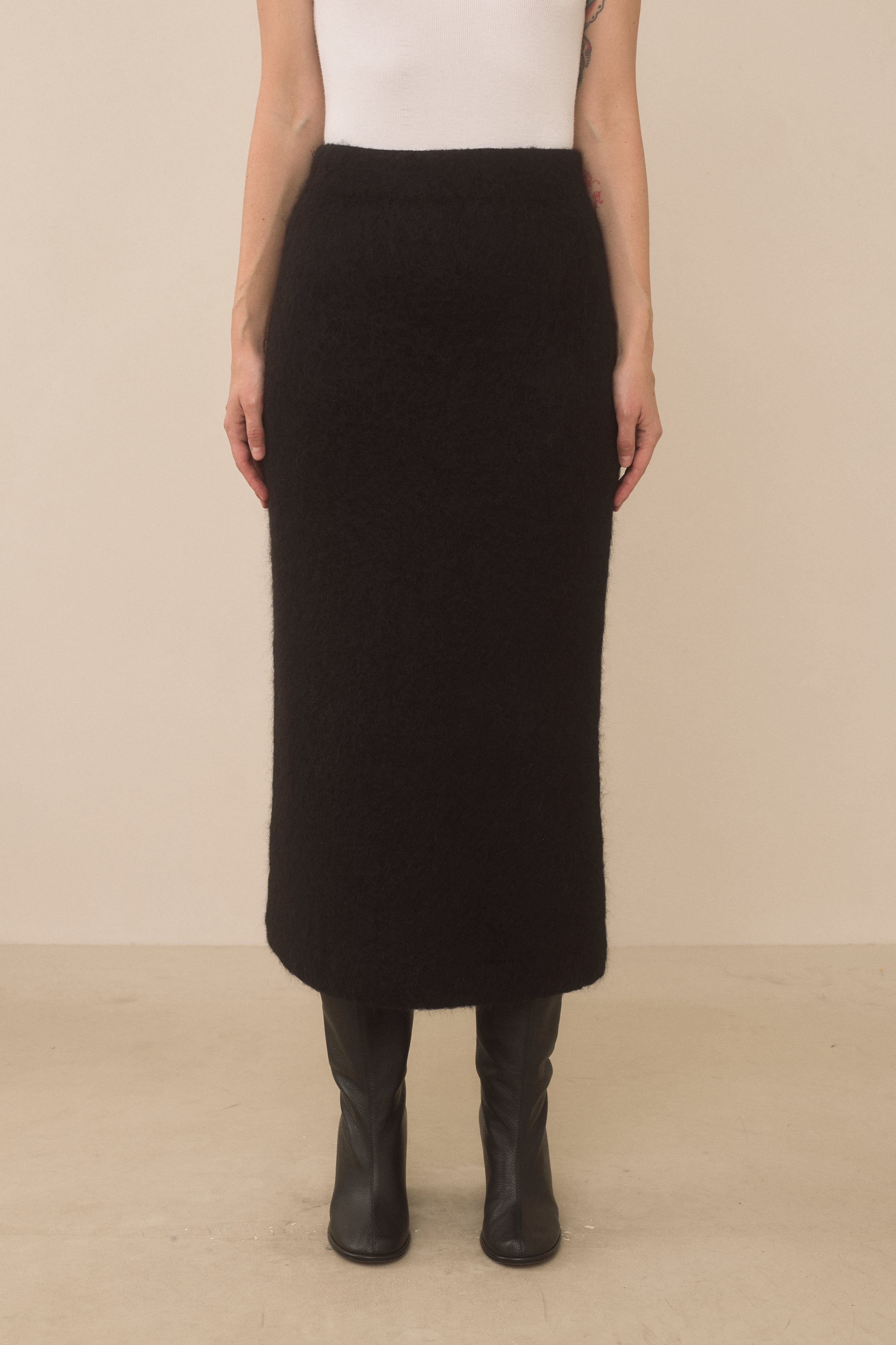BRUSHED PENCIL SKIRT