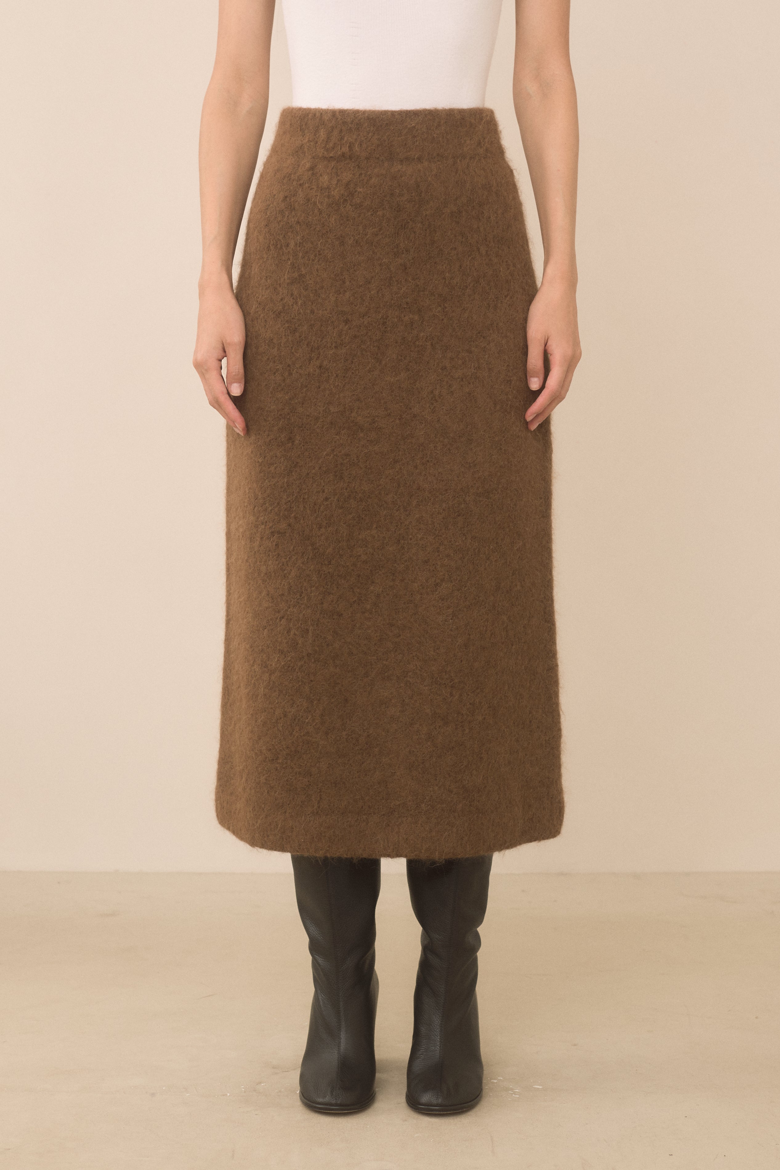 BRUSHED PENCIL SKIRT