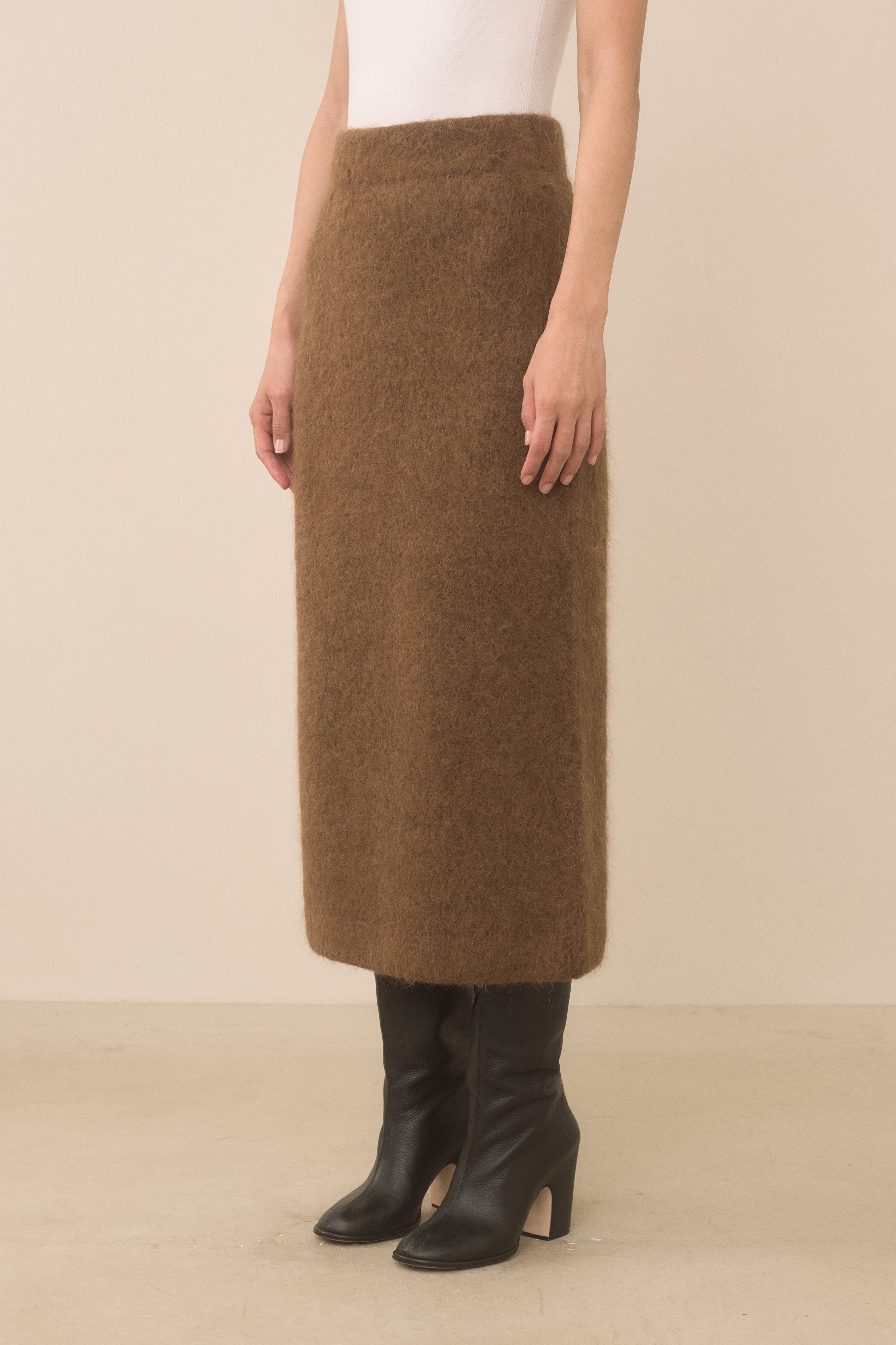 BRUSHED PENCIL SKIRT