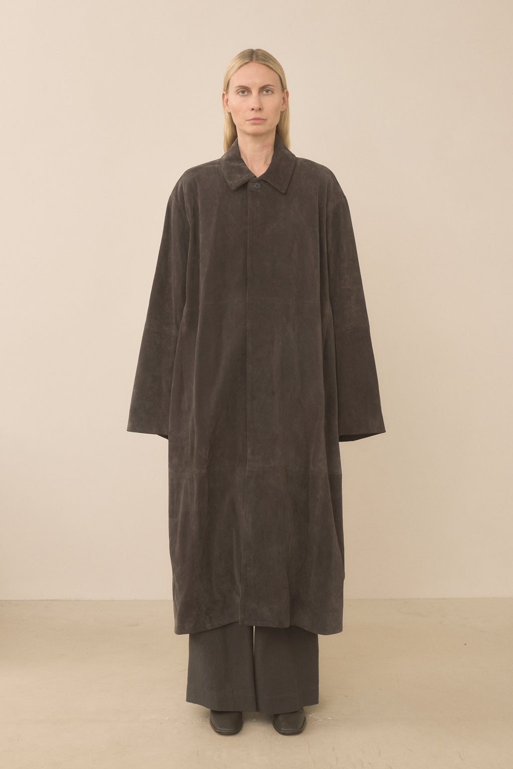 SUEDE BIG CAR COAT