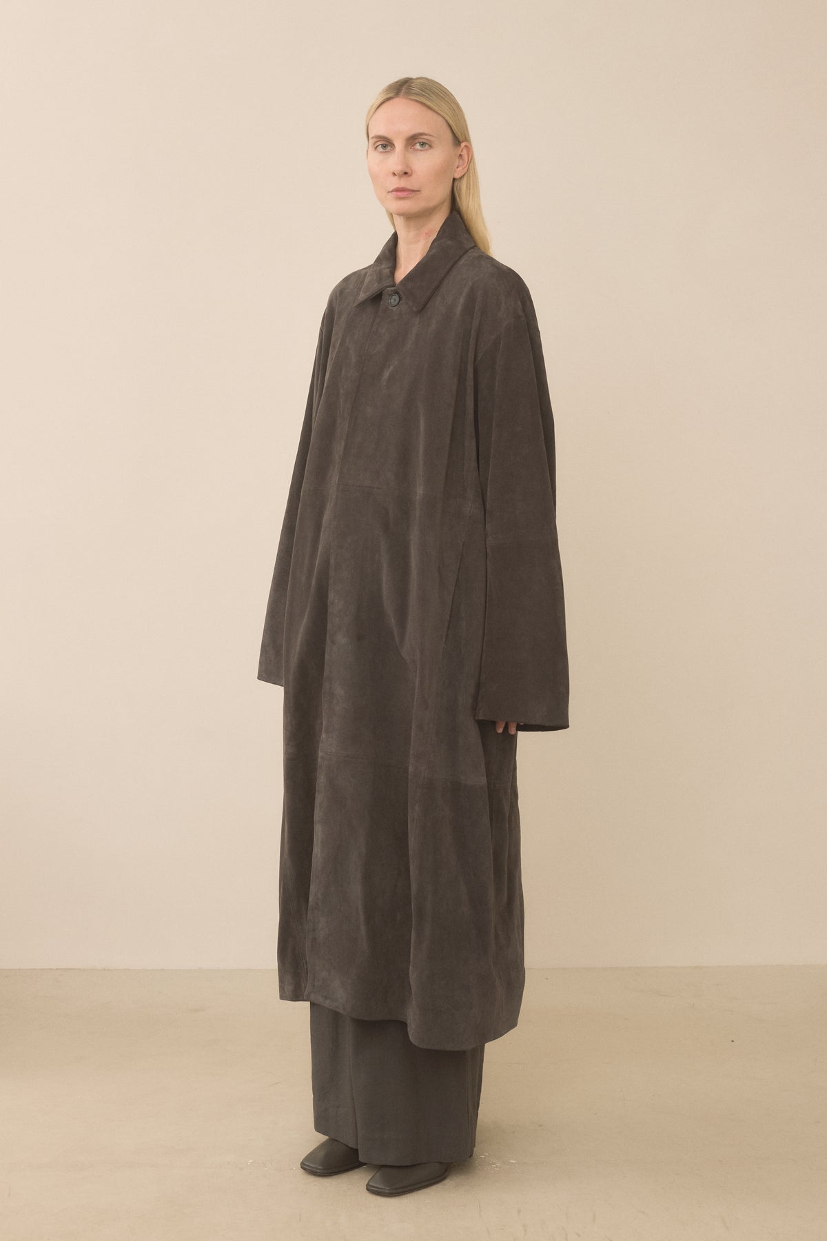 SUEDE BIG CAR COAT