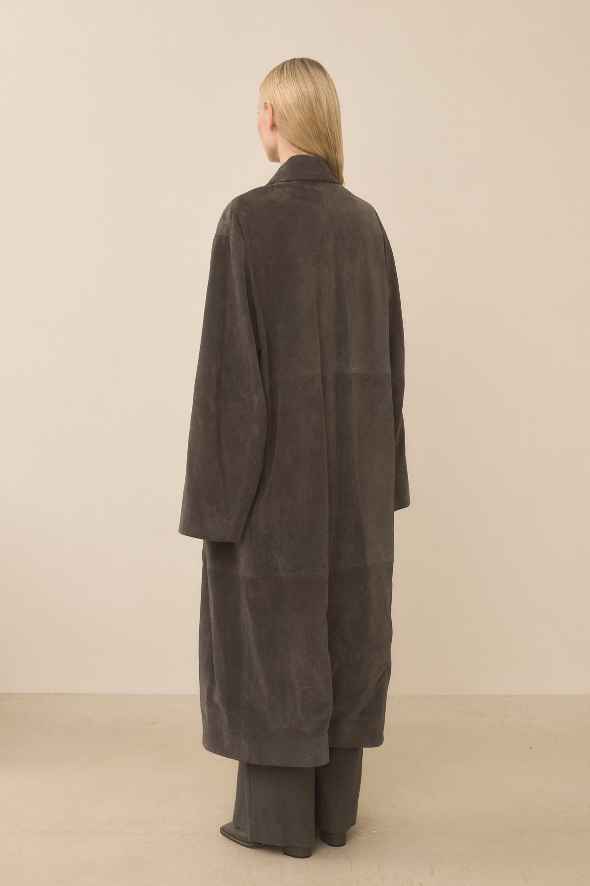 SUEDE BIG CAR COAT