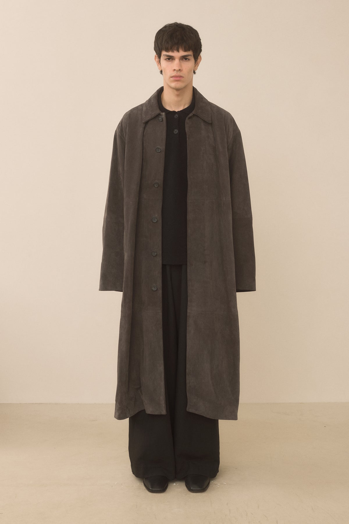 SUEDE BIG CAR COAT