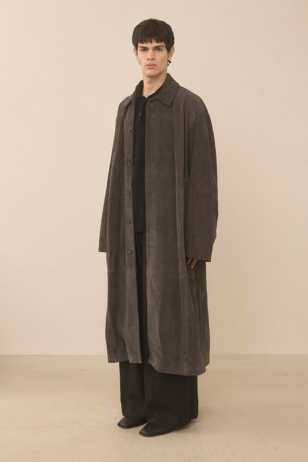 SUEDE BIG CAR COAT