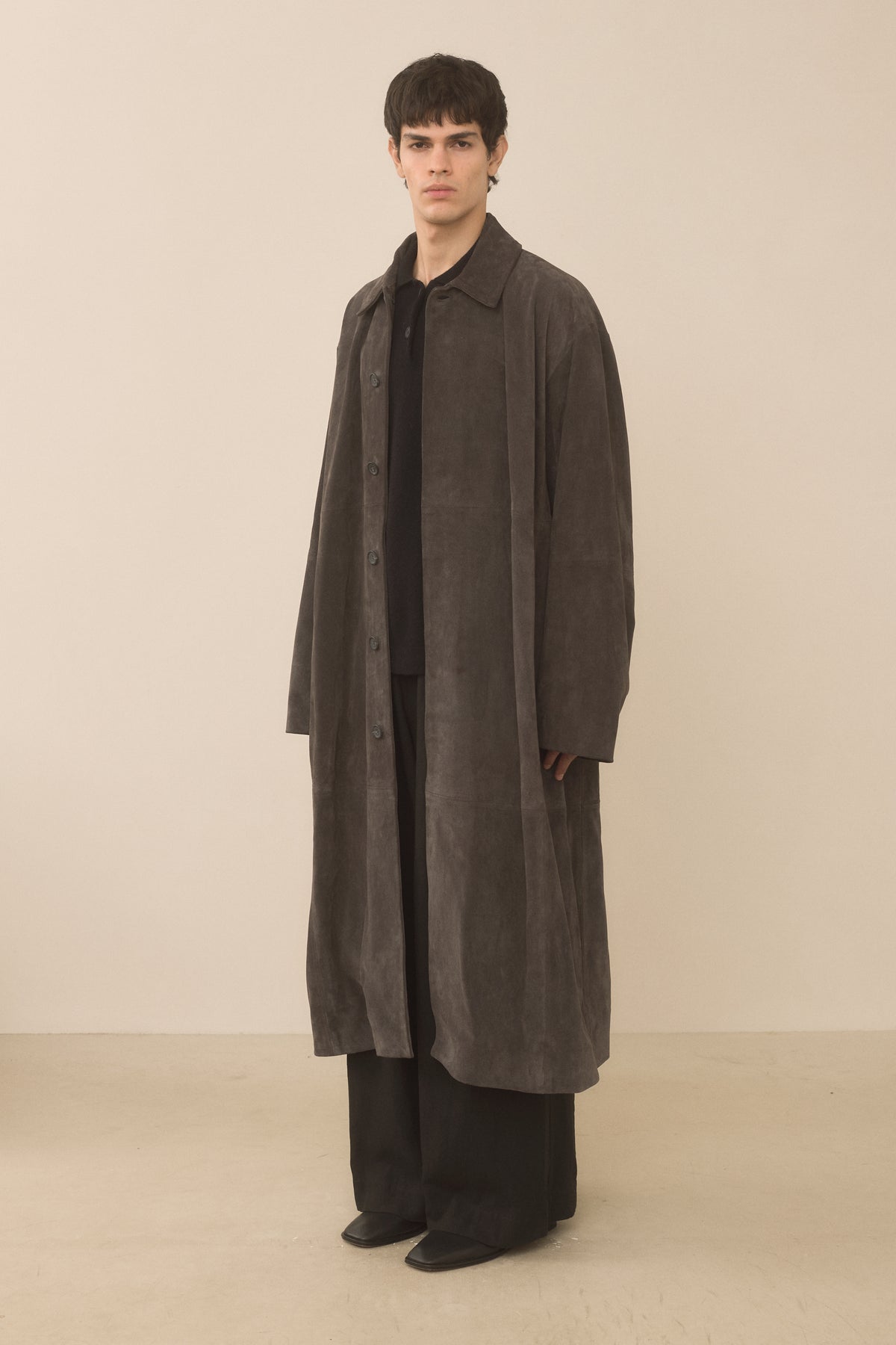 SUEDE BIG CAR COAT