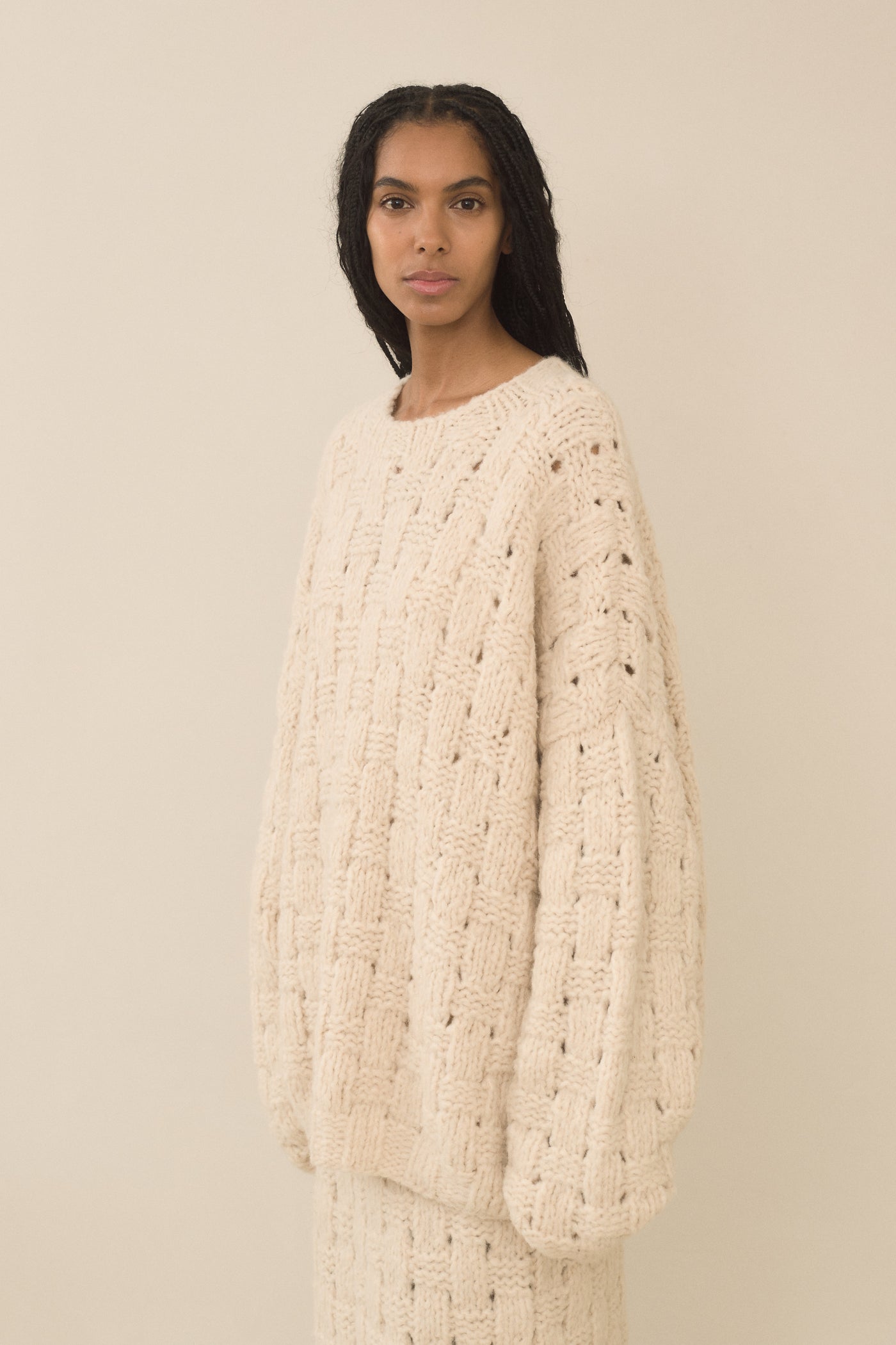 HANDKNIT INTERLACE PULLOVER