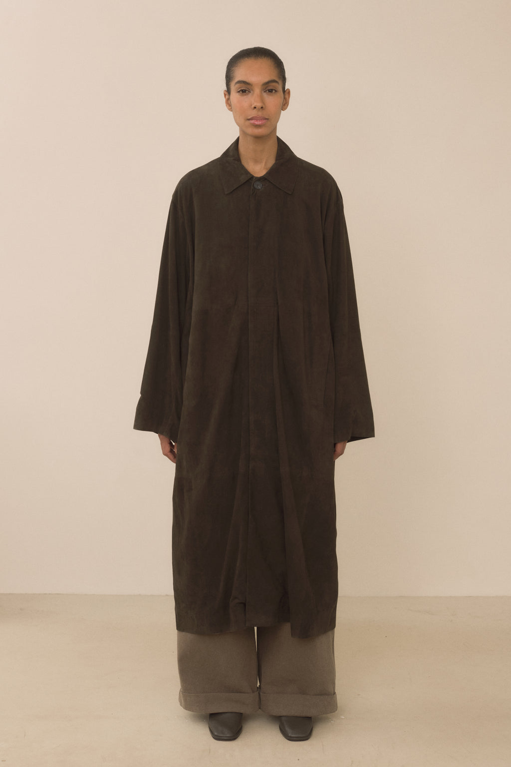 SUEDE CAR COAT