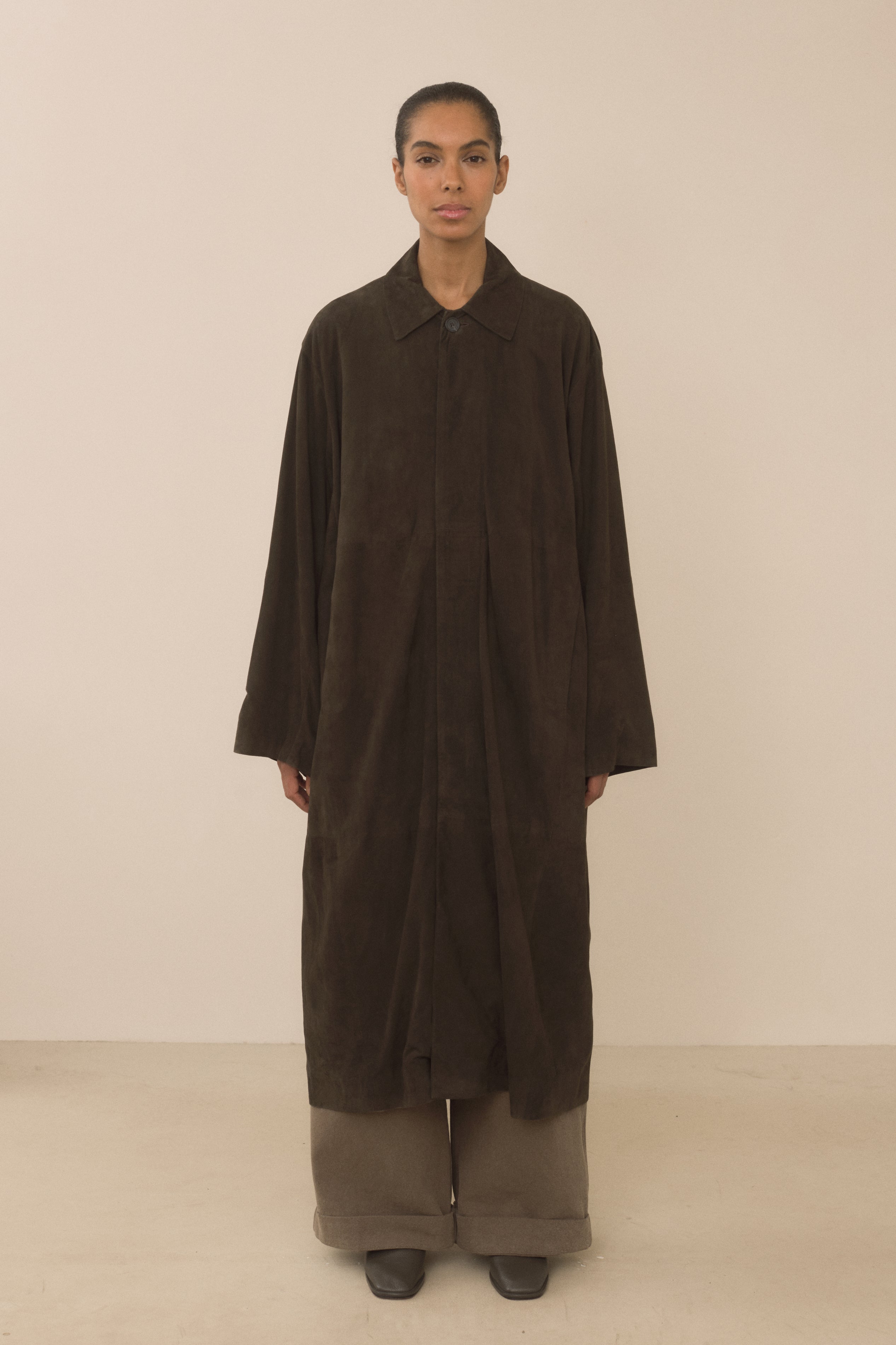 SUEDE CAR COAT