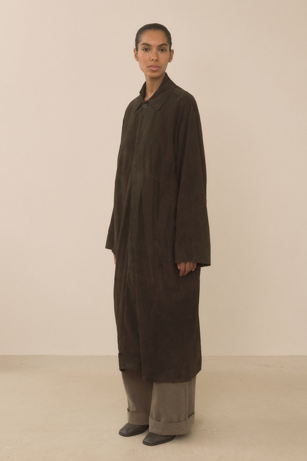 SUEDE CAR COAT