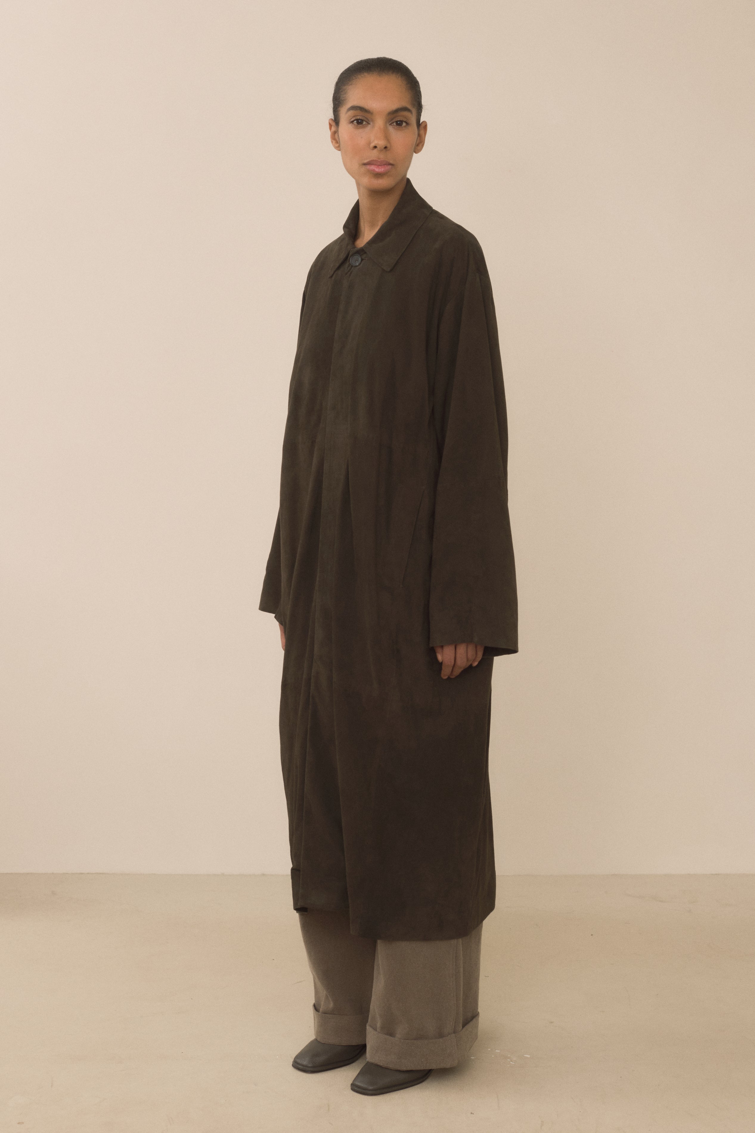 SUEDE CAR COAT