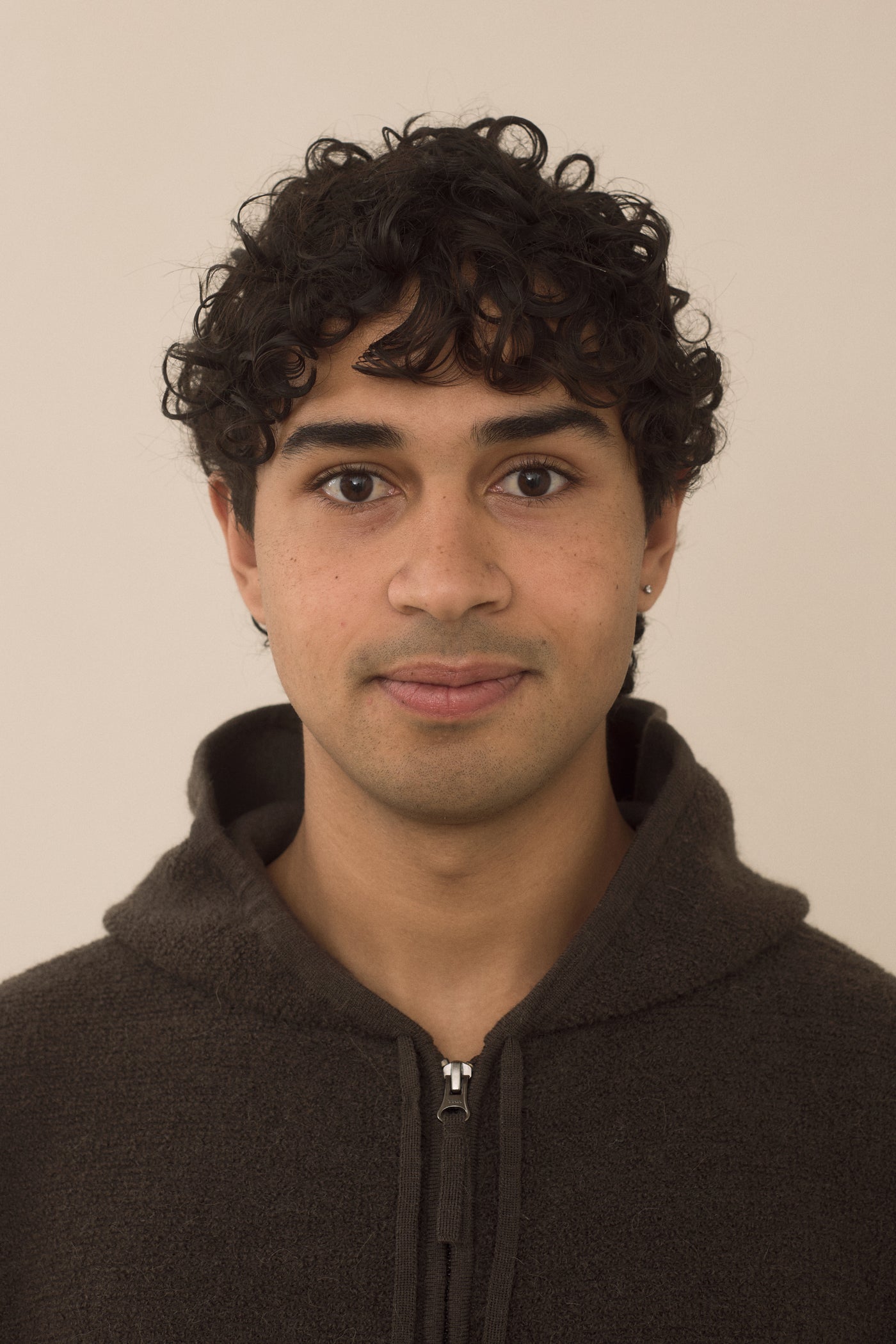 FINE TERRY HOOD CARDIGAN