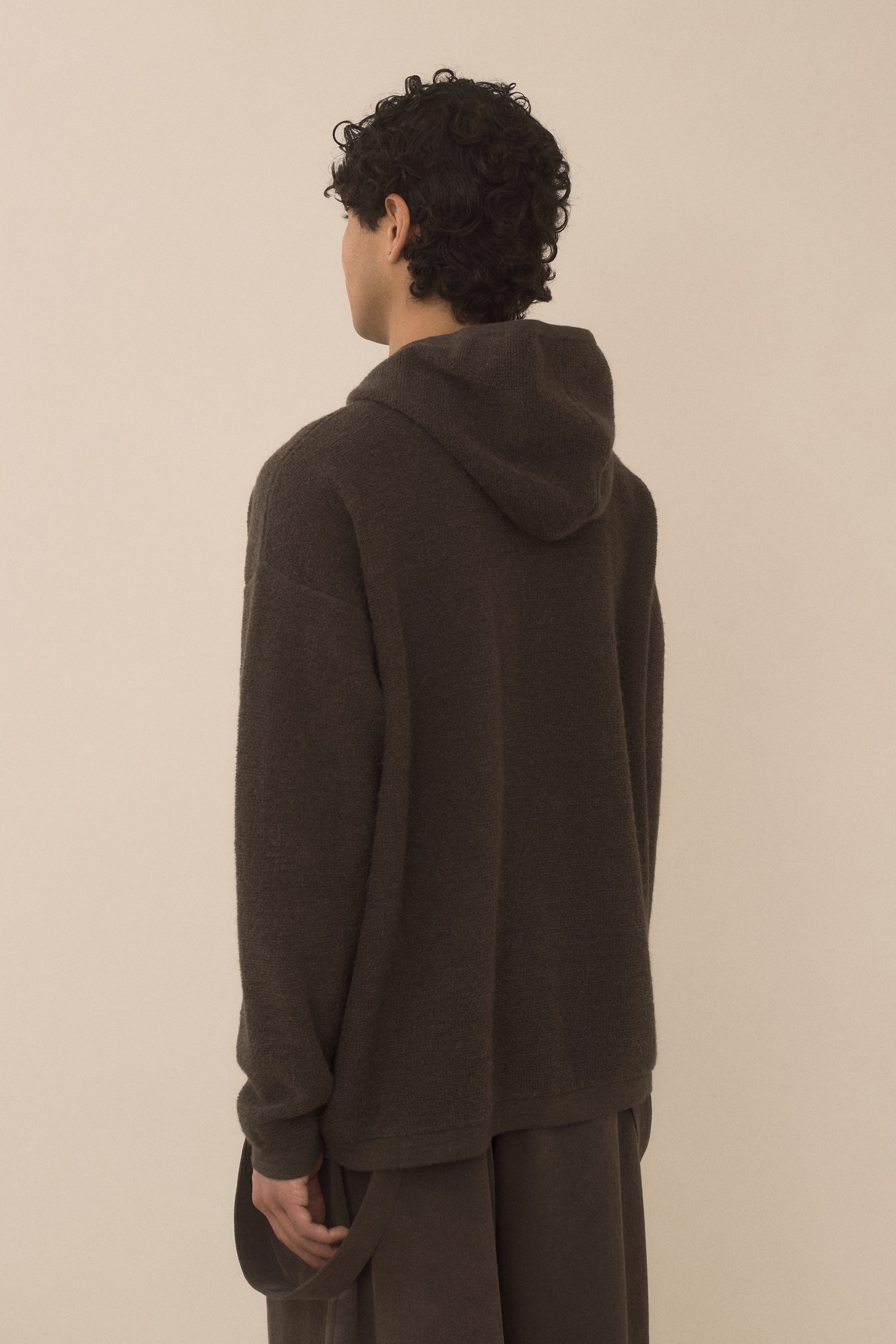 FINE TERRY HOOD CARDIGAN