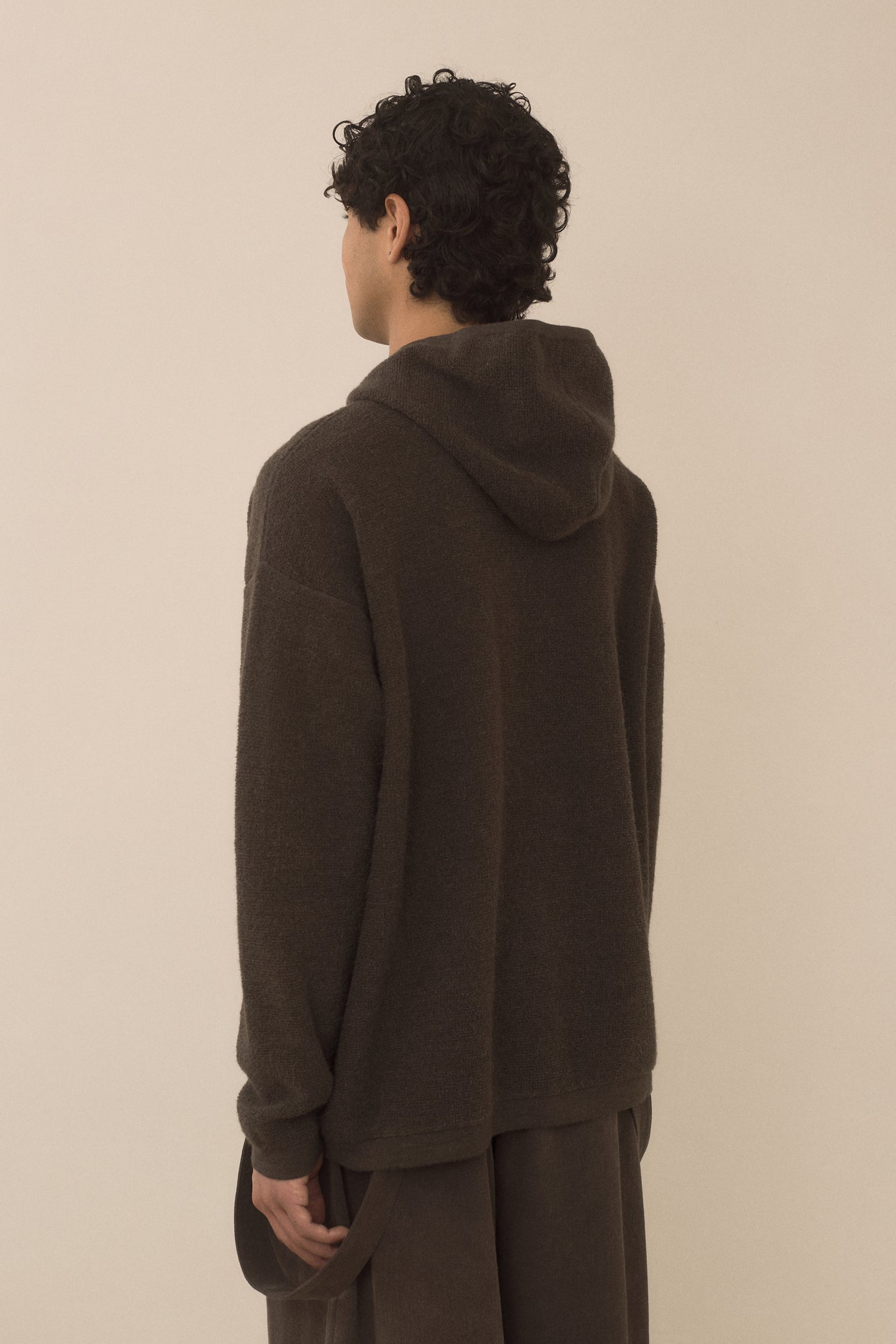 FINE TERRY HOOD CARDIGAN