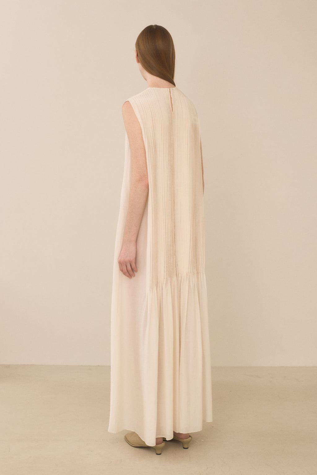 SHEER PLEAT DRESS