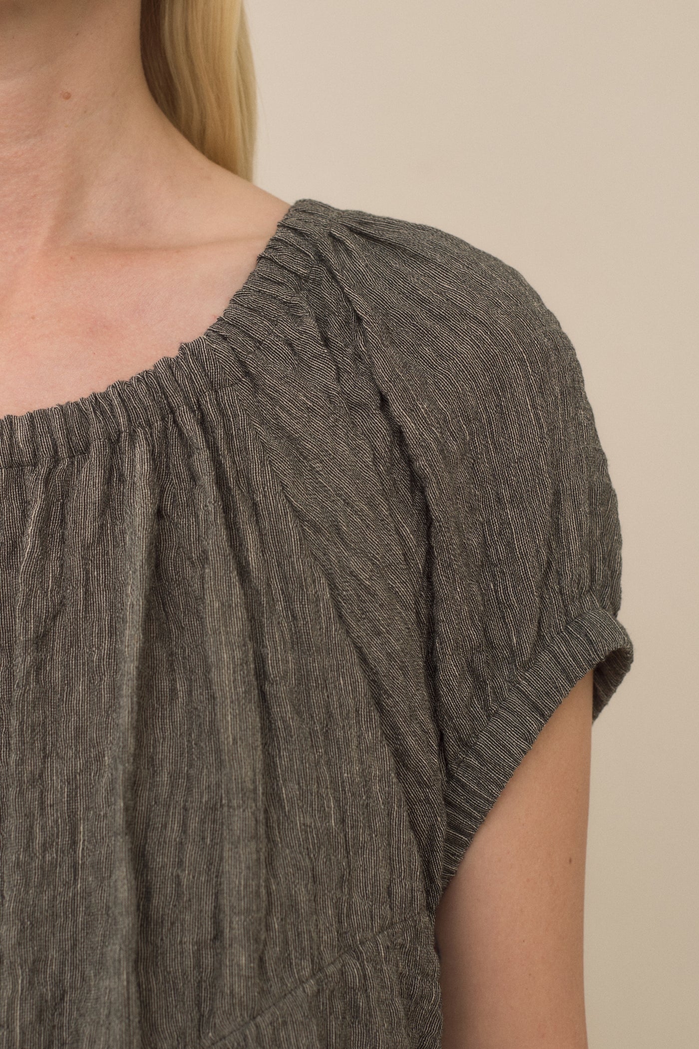 SHIRRED DRESS