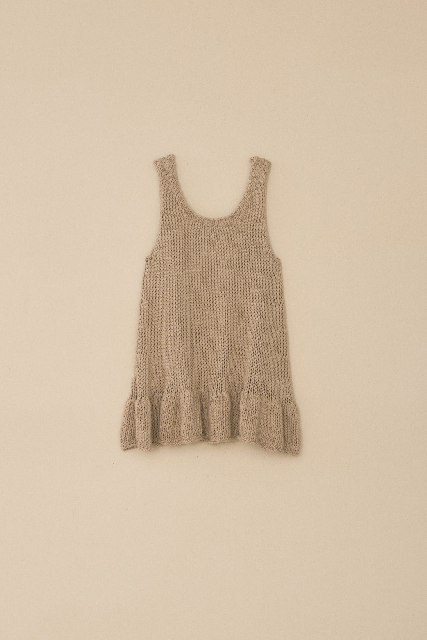 HANDKNIT RUFFLE TANK