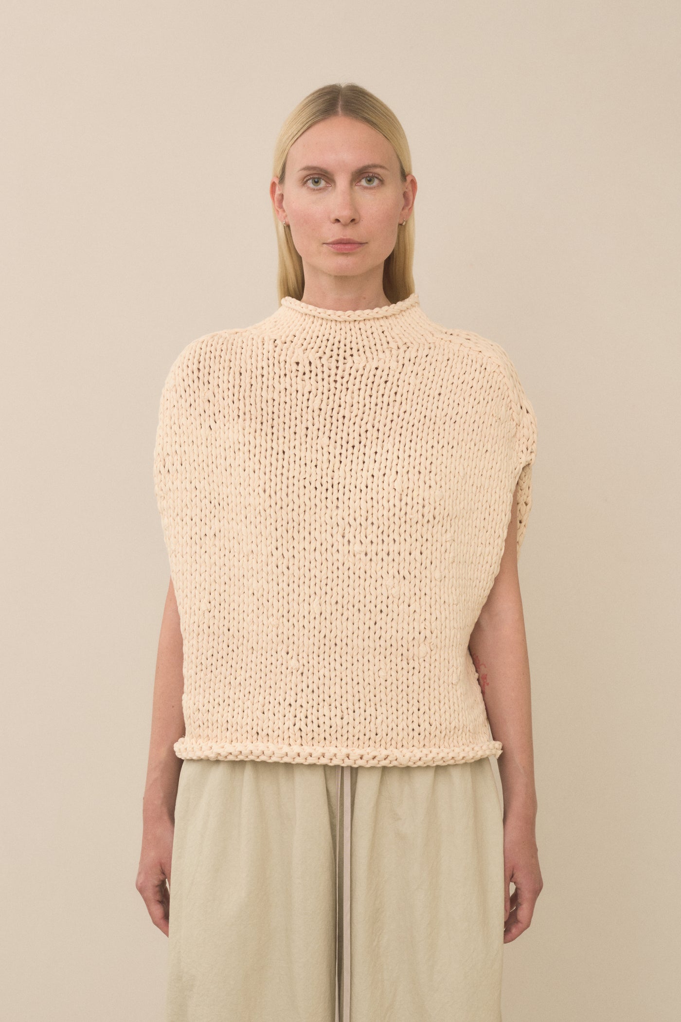 HANDKNIT JERSEY SHELL