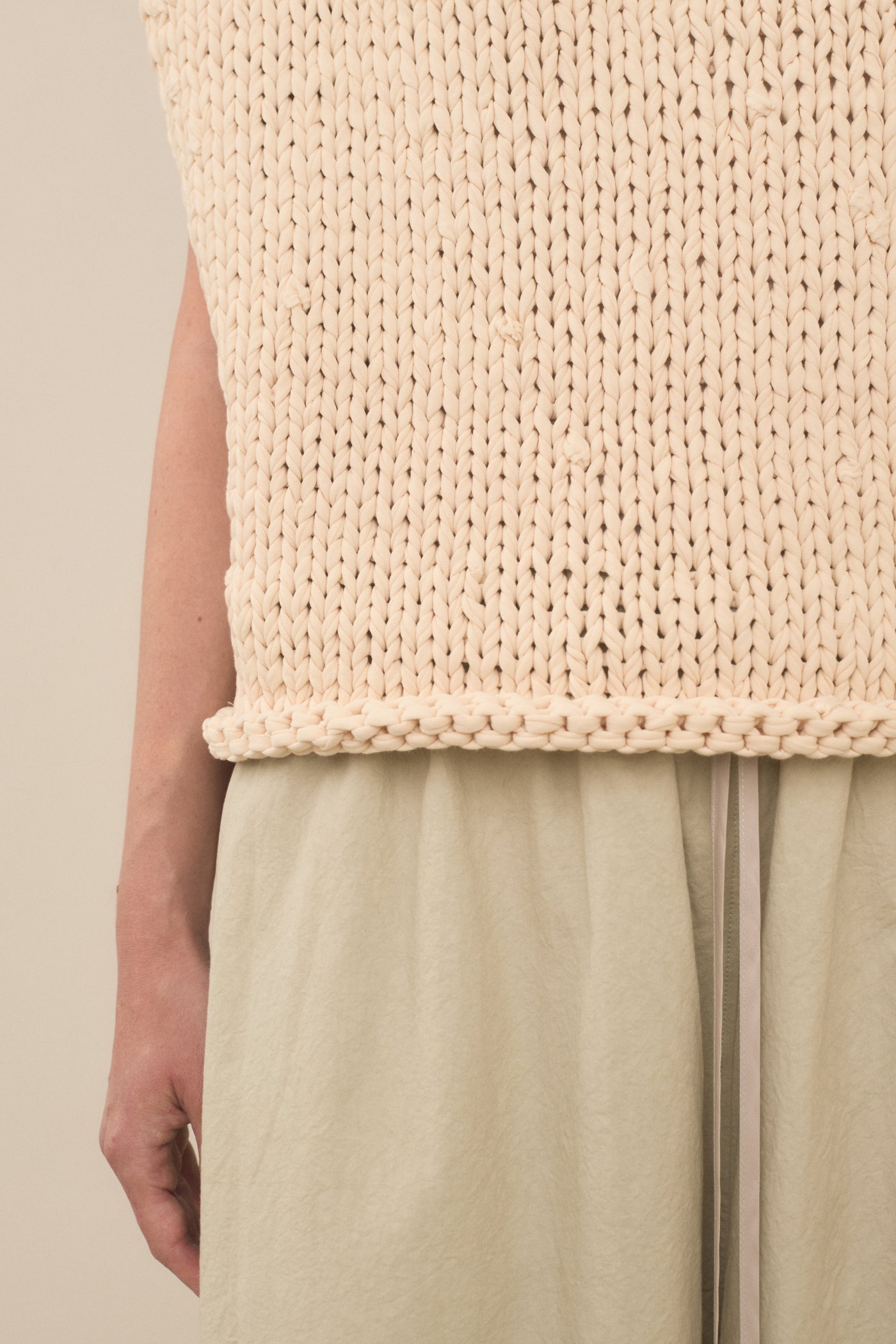 HANDKNIT JERSEY SHELL