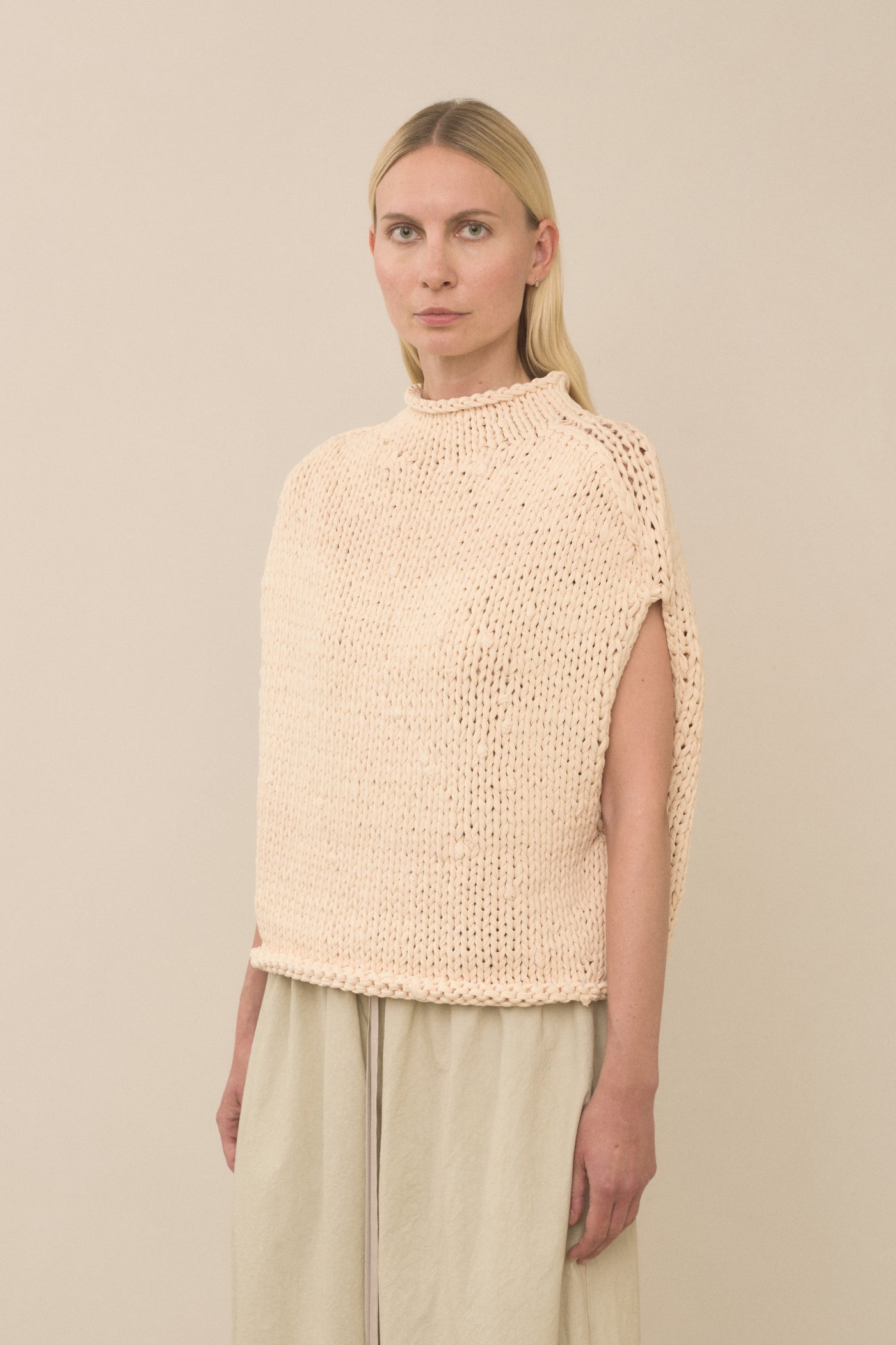 HANDKNIT JERSEY SHELL