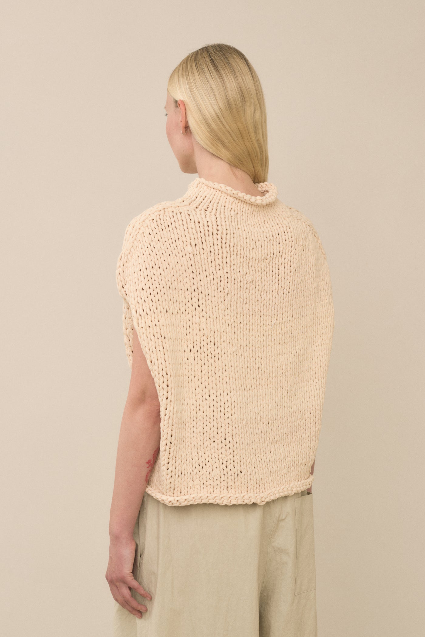 HANDKNIT JERSEY SHELL