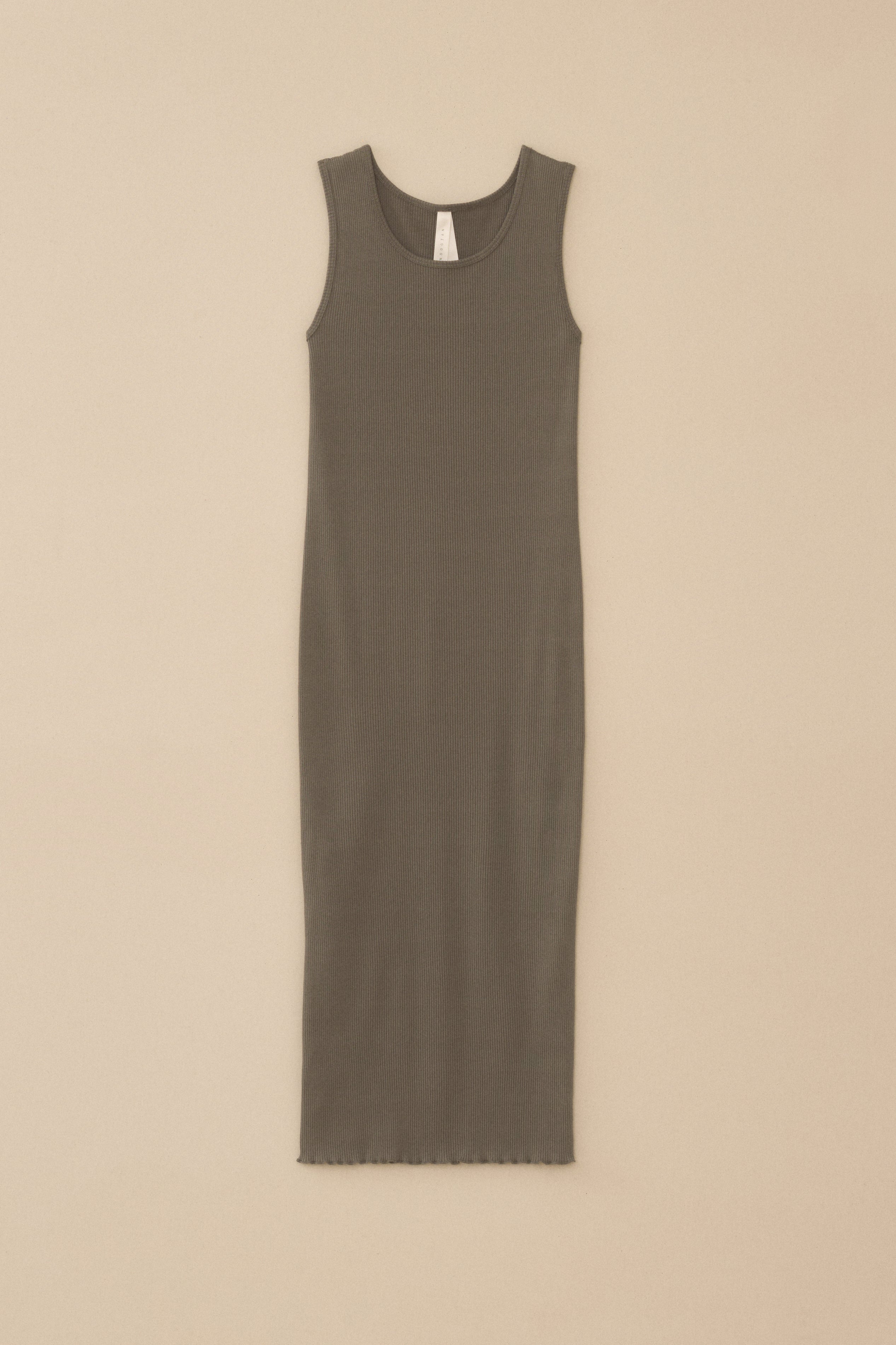RUFFLE RIB DRESS
