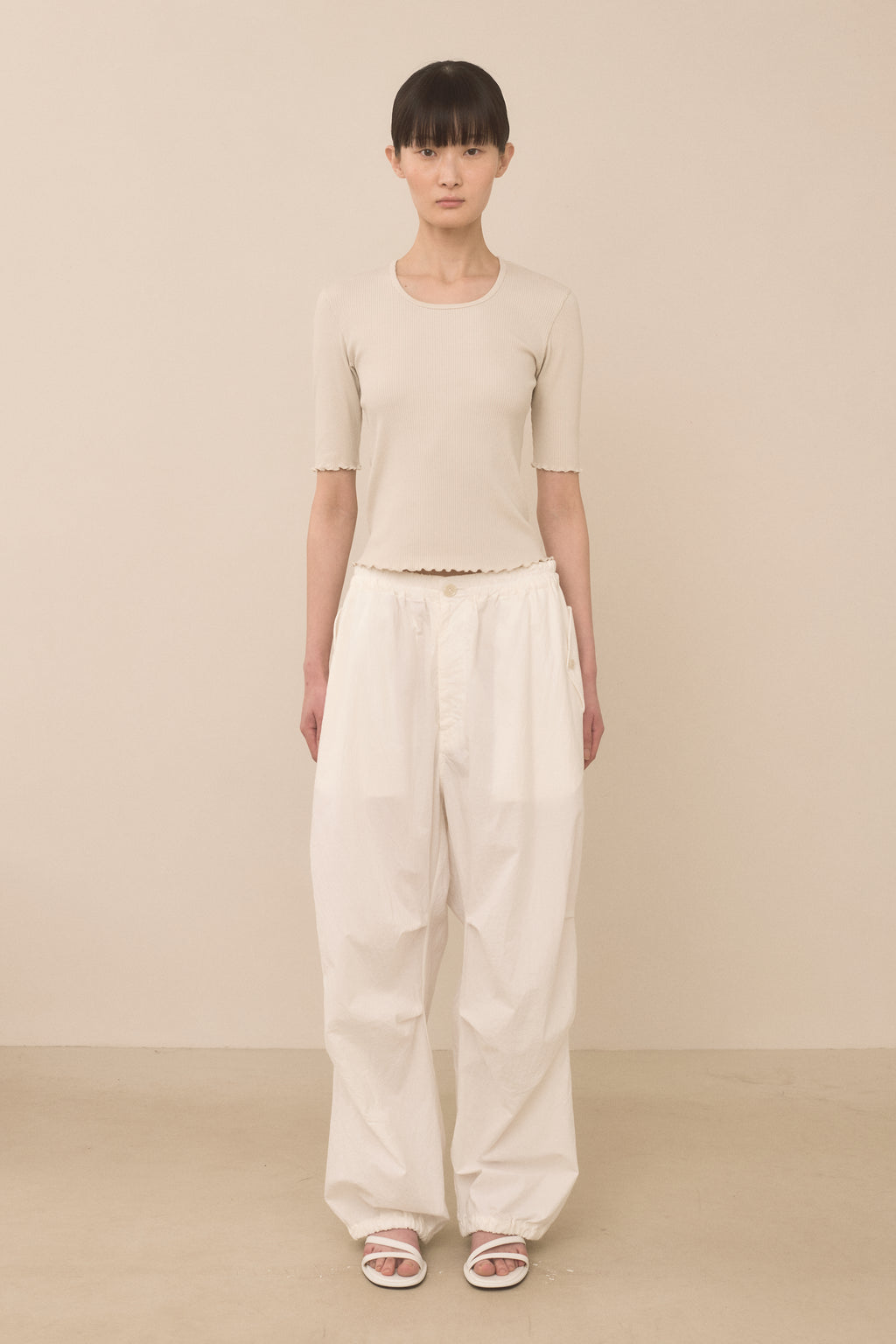 RUFFLE RIB TEE