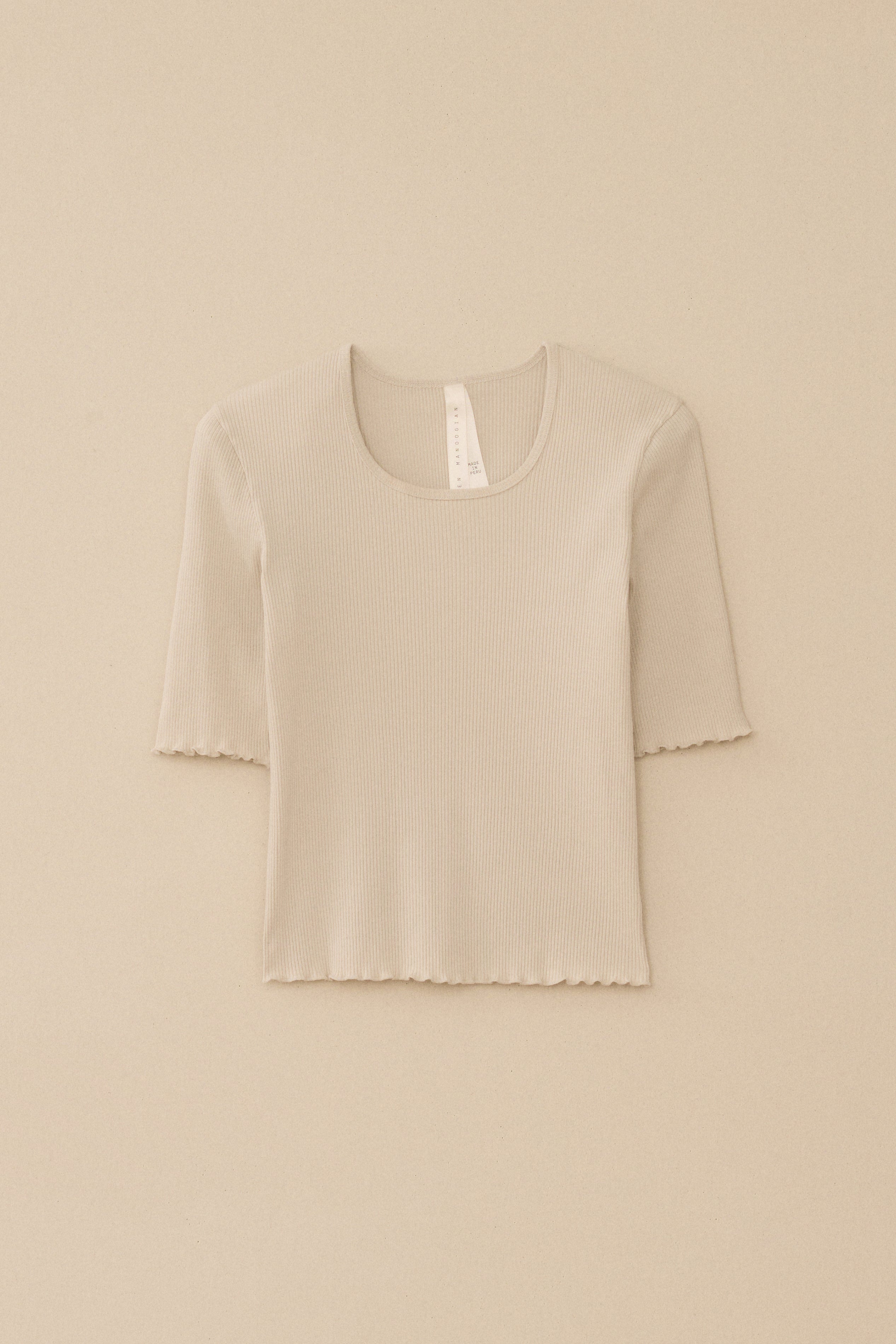 RUFFLE RIB TEE