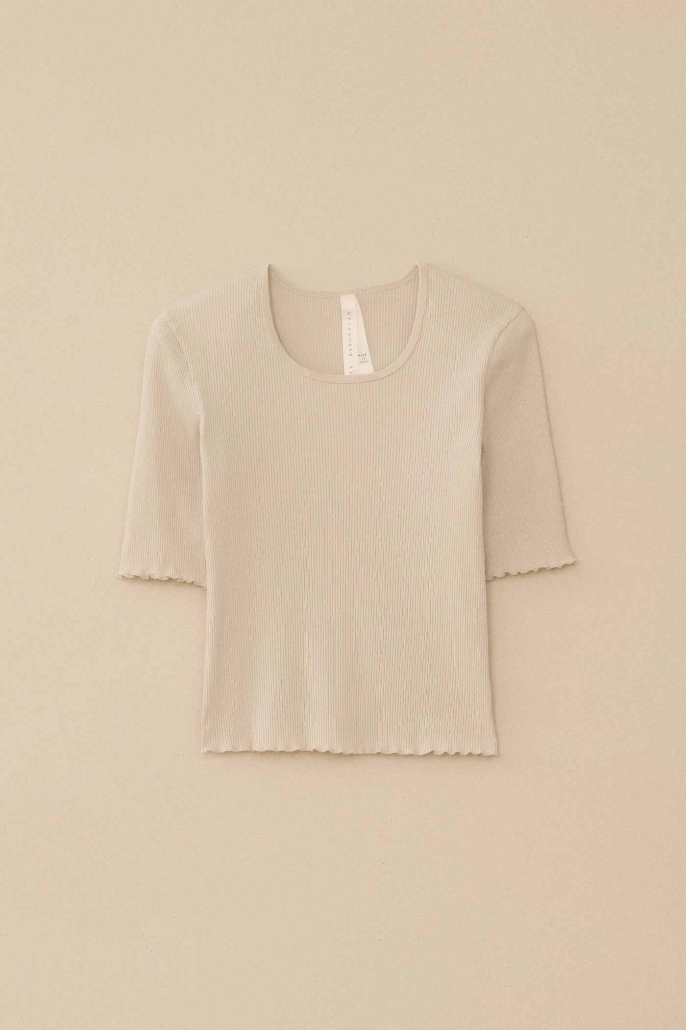 RUFFLE RIB TEE