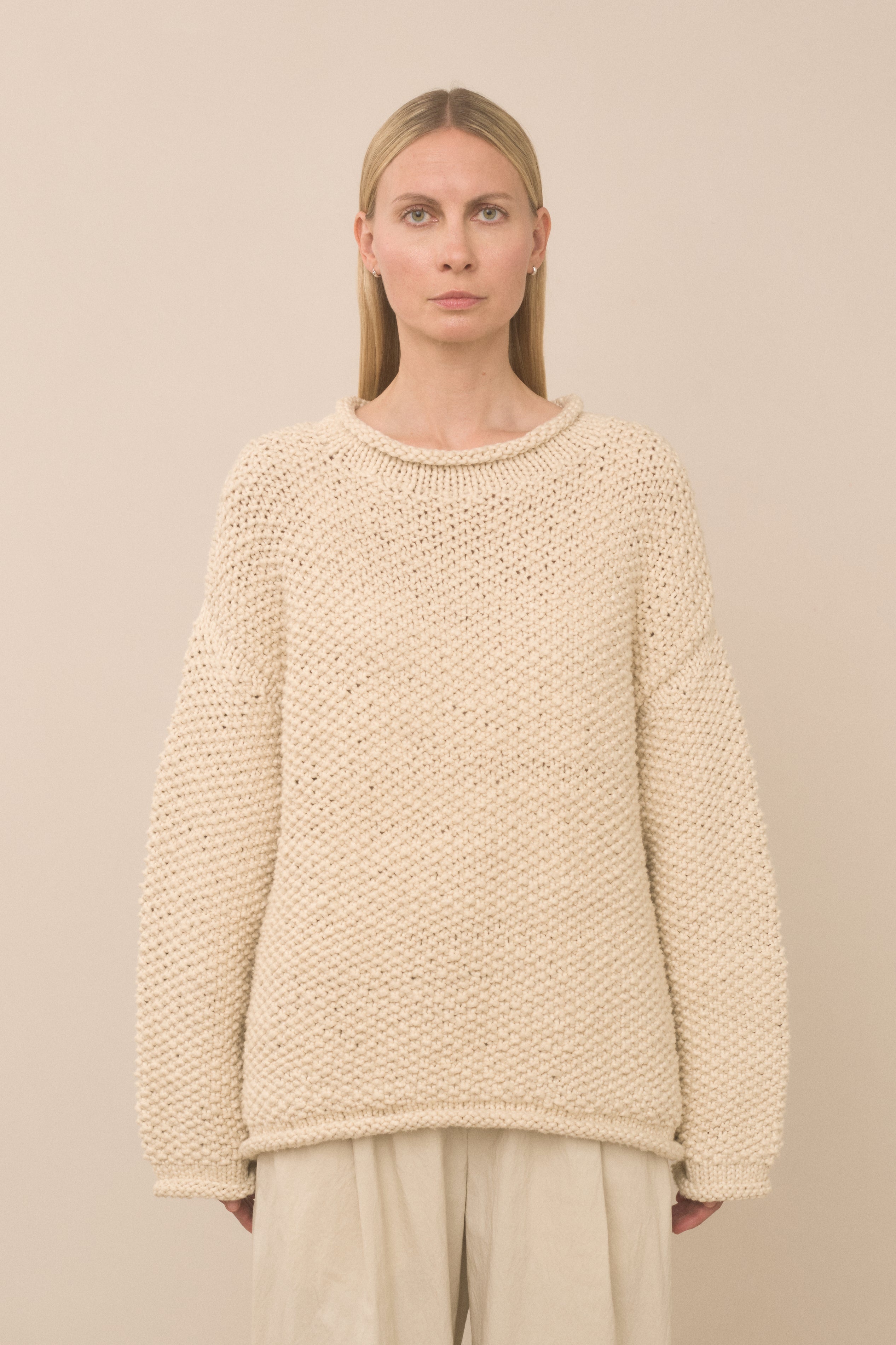HANDKNIT CREPE ROLLNECK