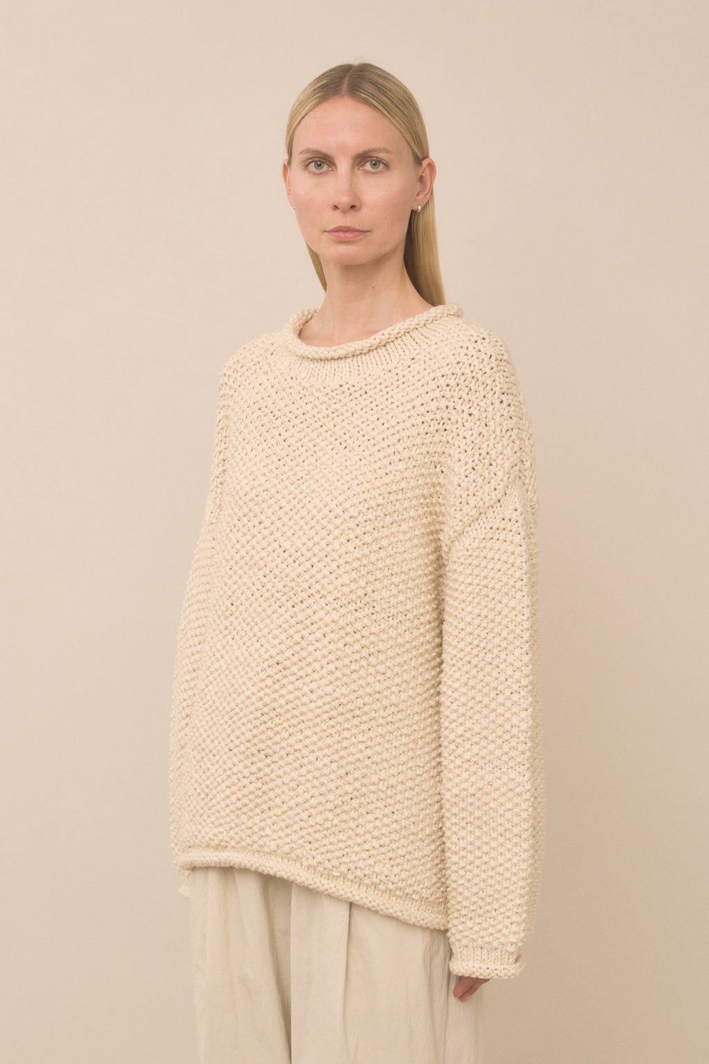 HANDKNIT CREPE ROLLNECK