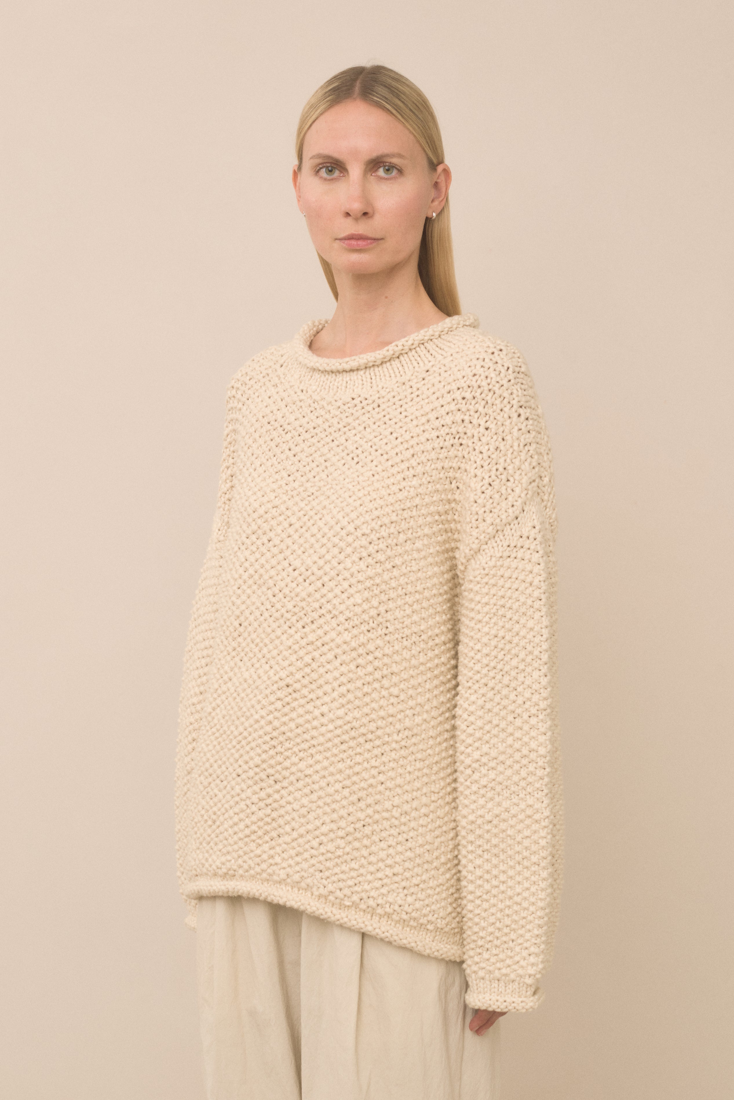 HANDKNIT CREPE ROLLNECK