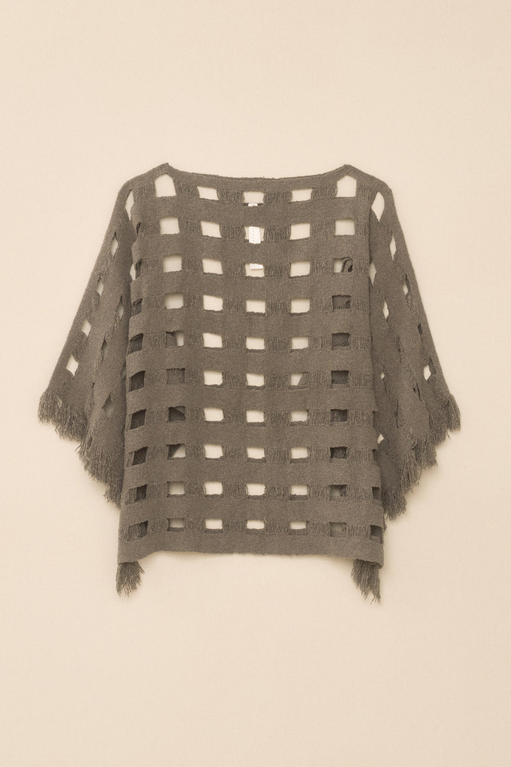 HANDWOVEN GRID PONCHO