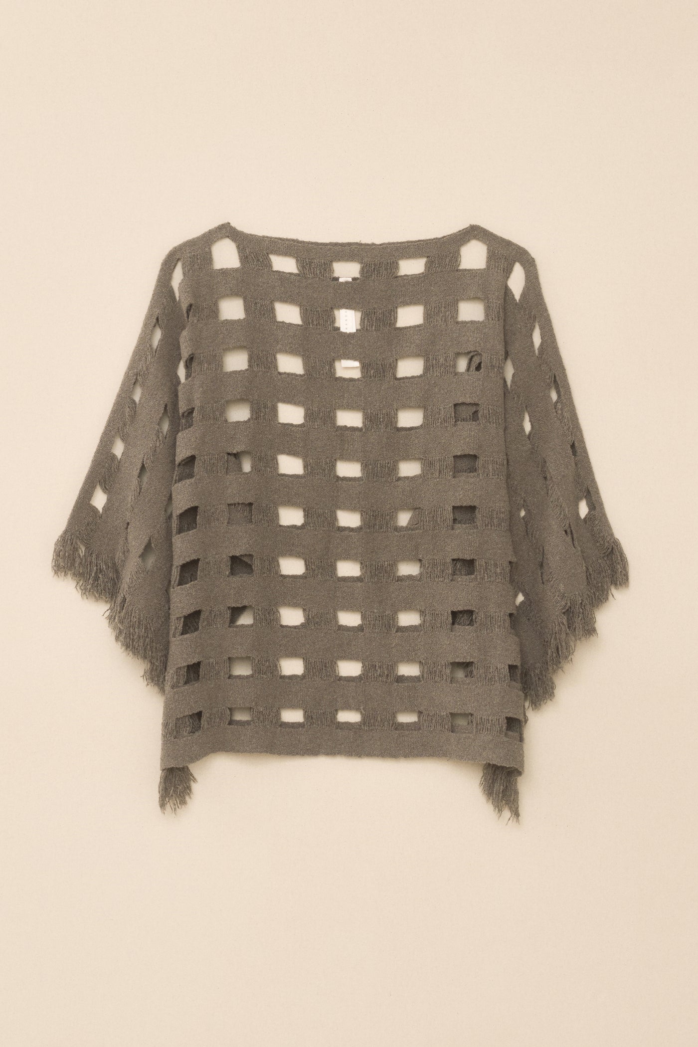HANDWOVEN GRID PONCHO